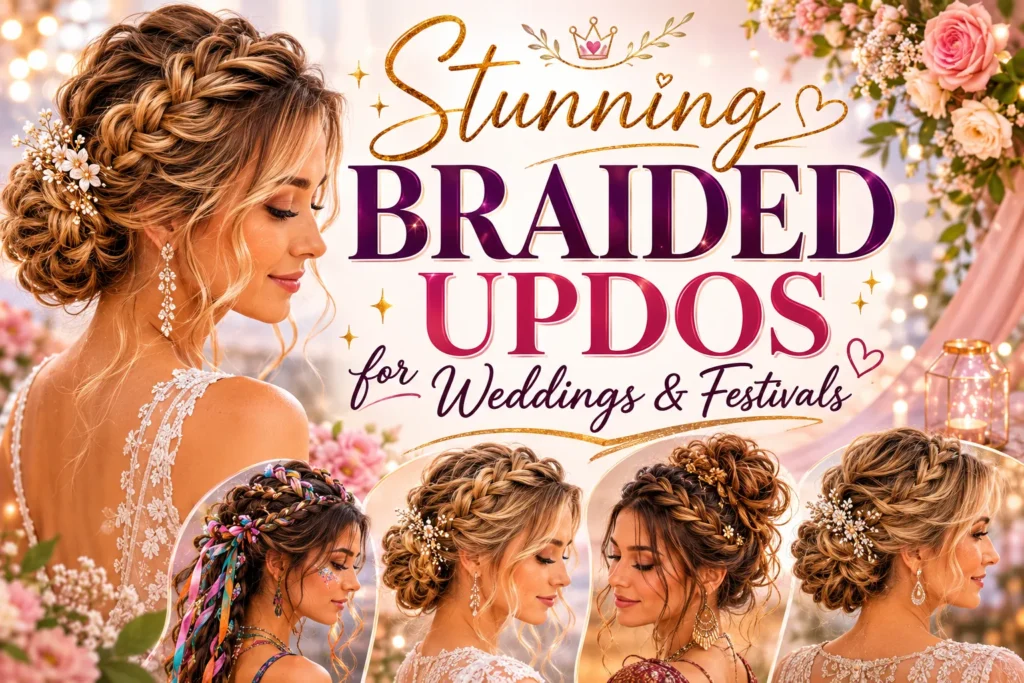 Stunning Braided Updos for Weddings & Festivals